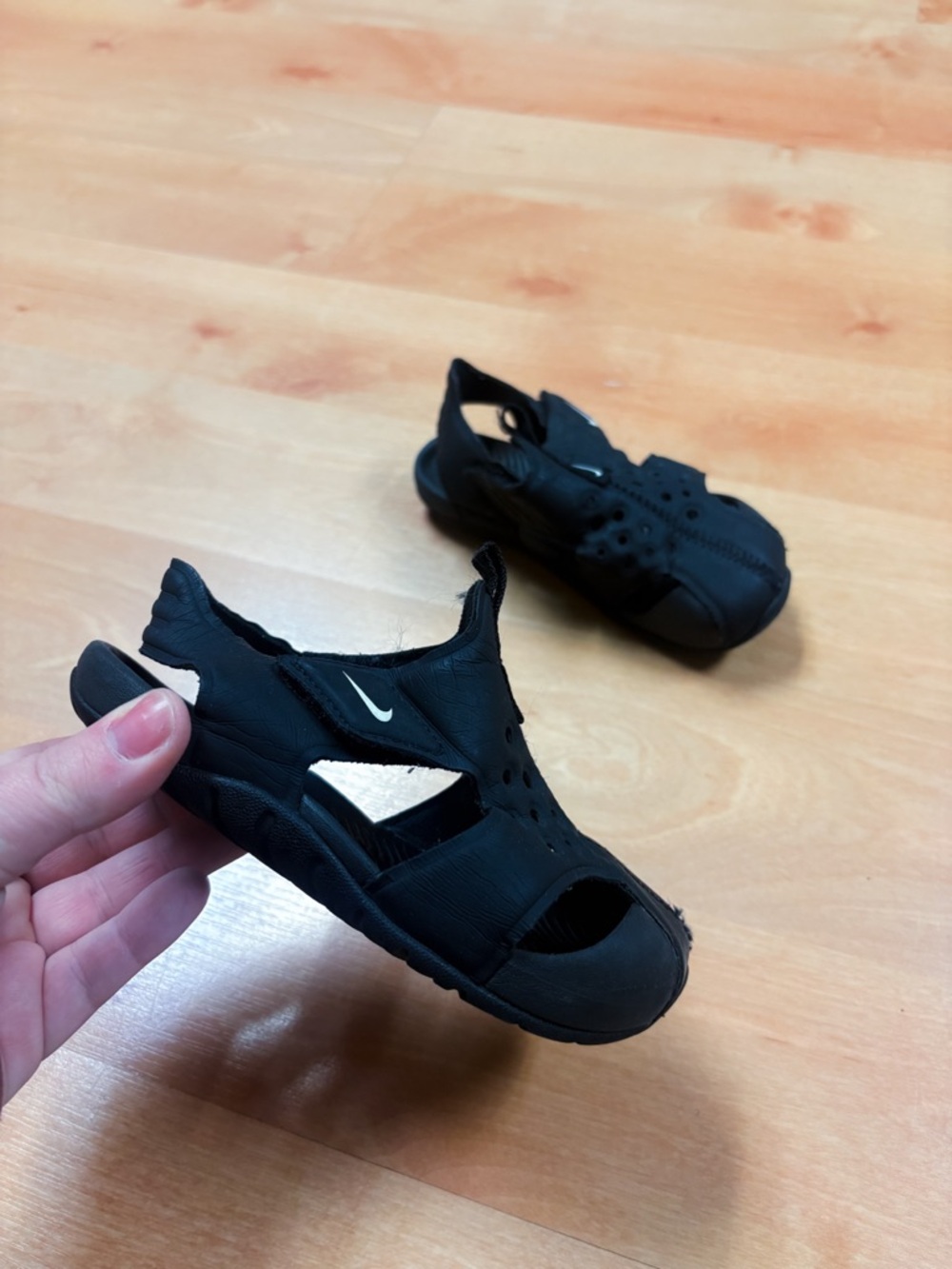 Nike Black Sunray Protect Toddler Sandals Size 8 - Picture 7 of 9